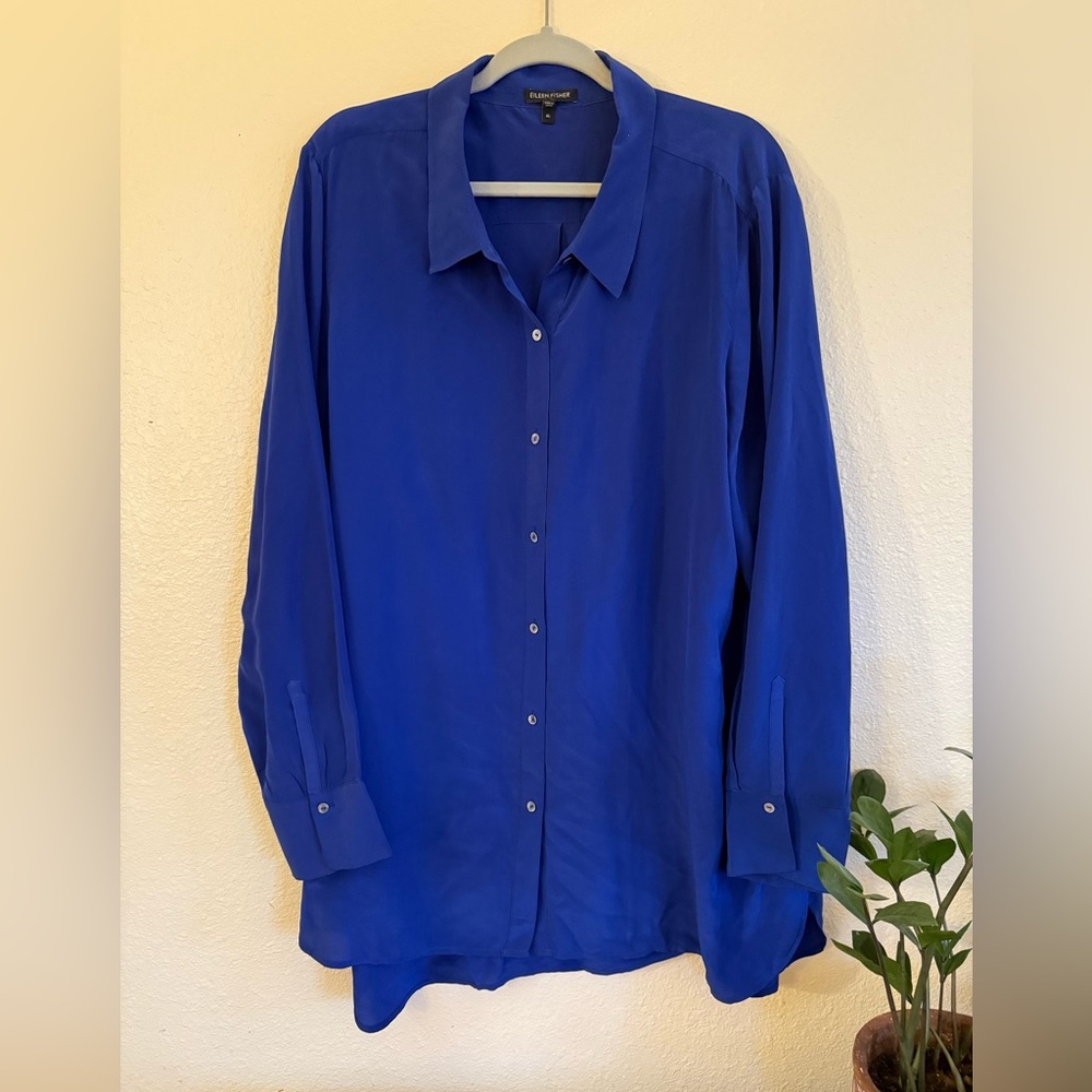 EILEEN FISHER Silk Button Down Shirt